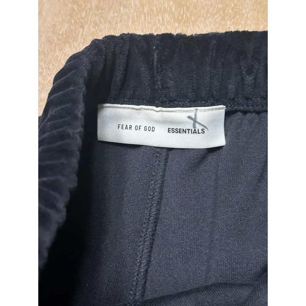 Fear of God ESSENTIALS‎ Vintage Black Velour Flare Sweatpants BLACK Sz 12